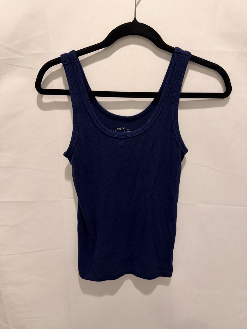 NWT aerie Navy Ribbed Scoop Tank size small.basic,summer,casual